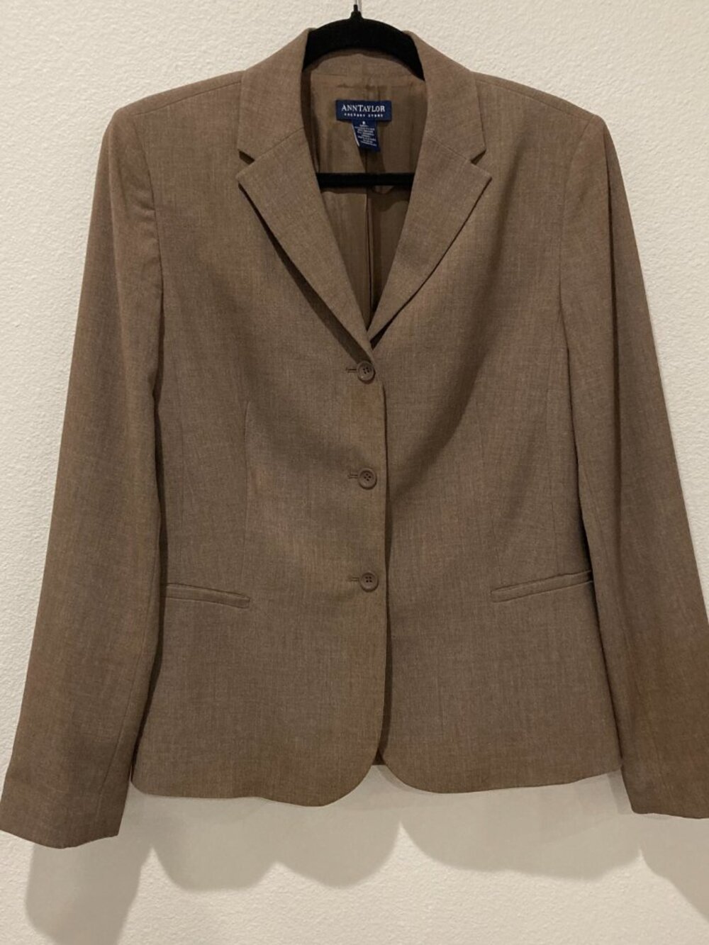 Ann Taylor Brown 3 Button Tailored Lined Blazer Jacket 8